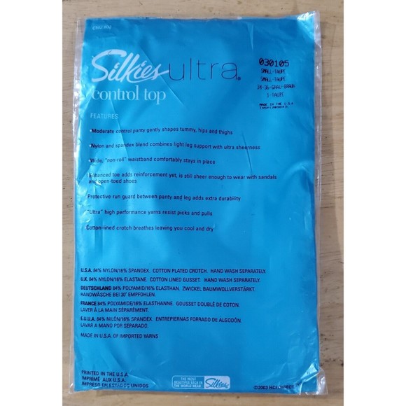 3 Pair Women's Silkies Small Control Top & Ultra TLC Support Pantyhose Taupe - Picture 3 of 7